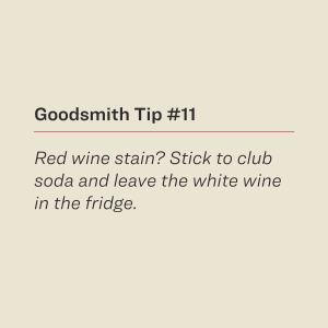 Red wine stain? Stick to club soda and leave the white wine in the fridge.